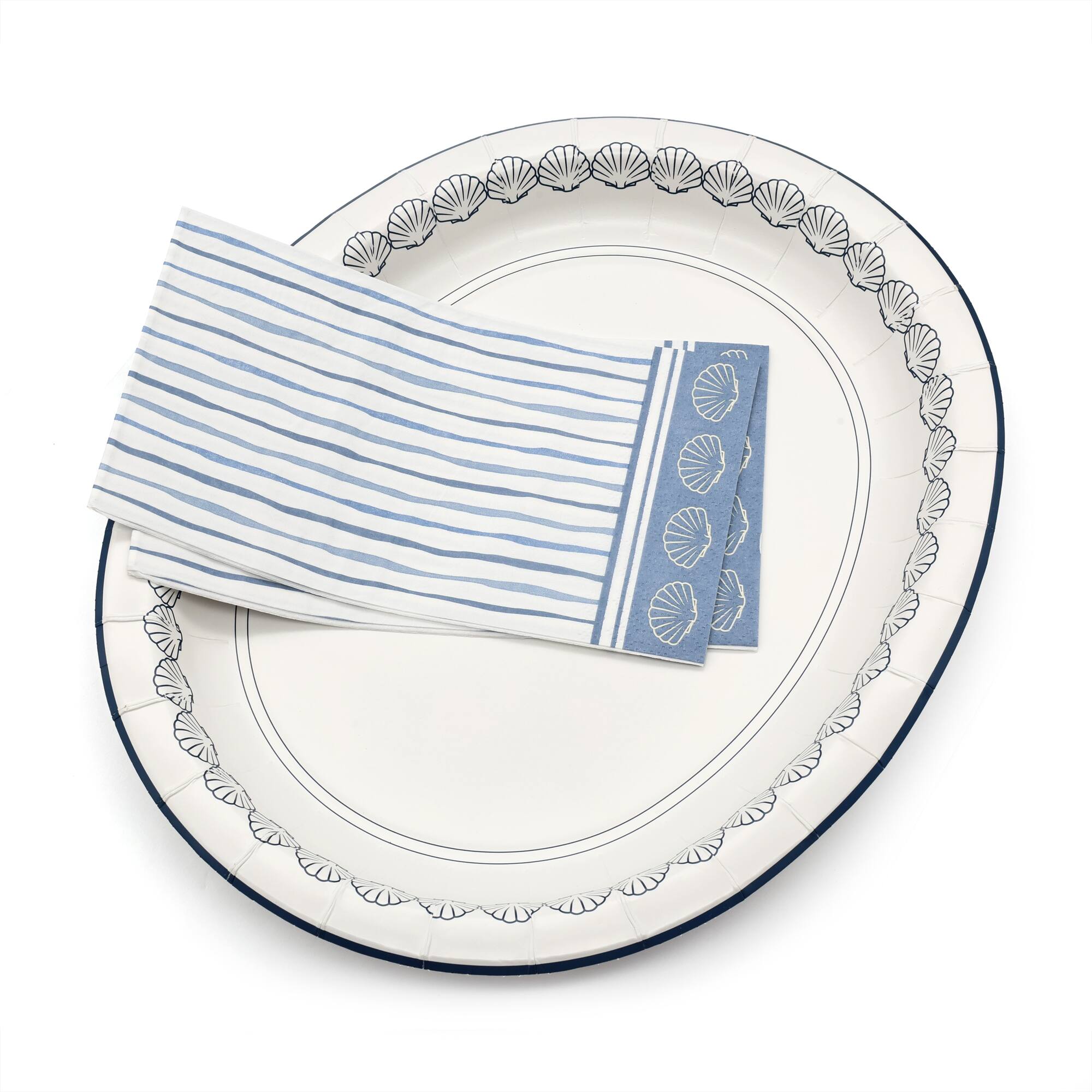 12" Modern Coast Shell Oval Plates, 10ct. by Celebrate It™